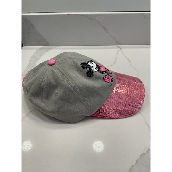 Disney Sequence Mickey Mouse Hat Ball Cap Disney Parks Embroidered Pink Sequins - Picture 4 of 7